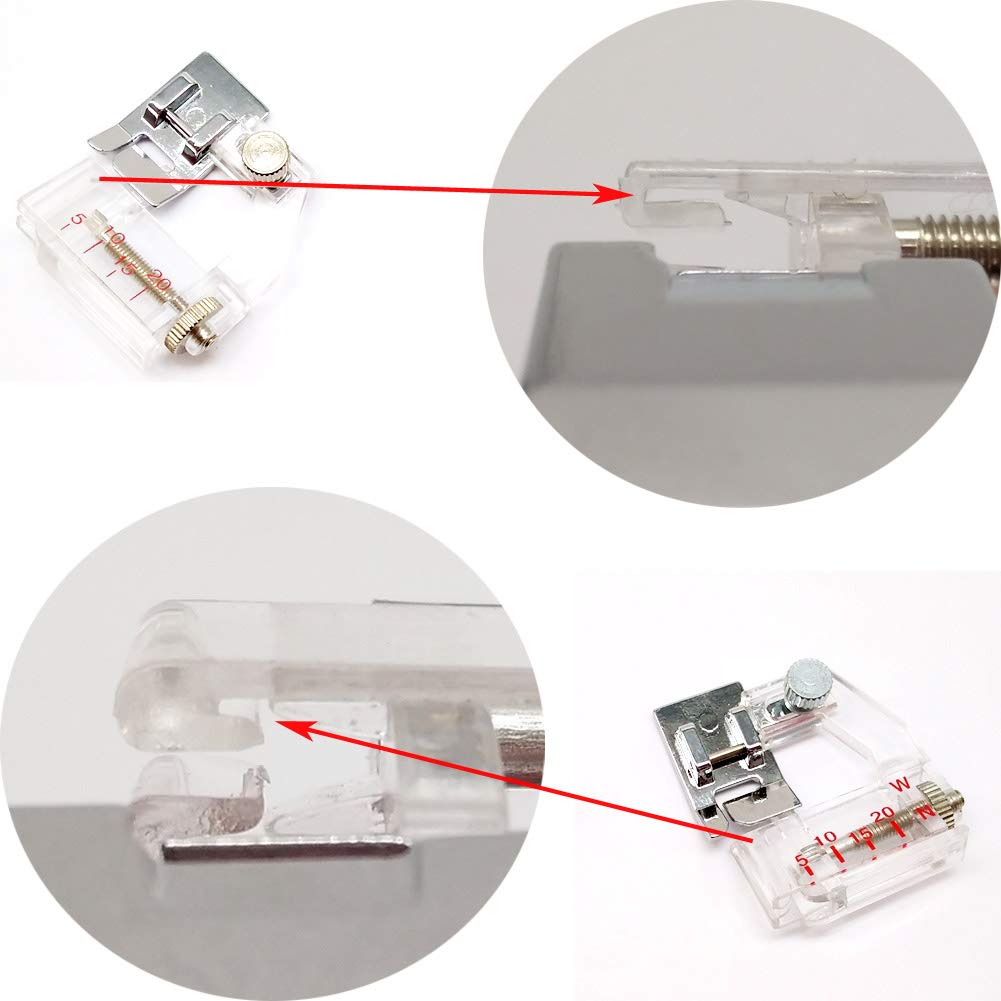 HONEYSEW Presser Foot for Will Fit Singer, Brother, Janome, Toyota, Etc Domestic Sewing Machines (Adjustable Bias Binder Foot(Taiwan))