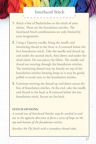 Hand Embroidery Stitches At-A-Glance: Carry-Along Reference Guide (Landauer) Pocket-Size Step-by-Step Illustrated How-To for 30 Favorite Stitches,