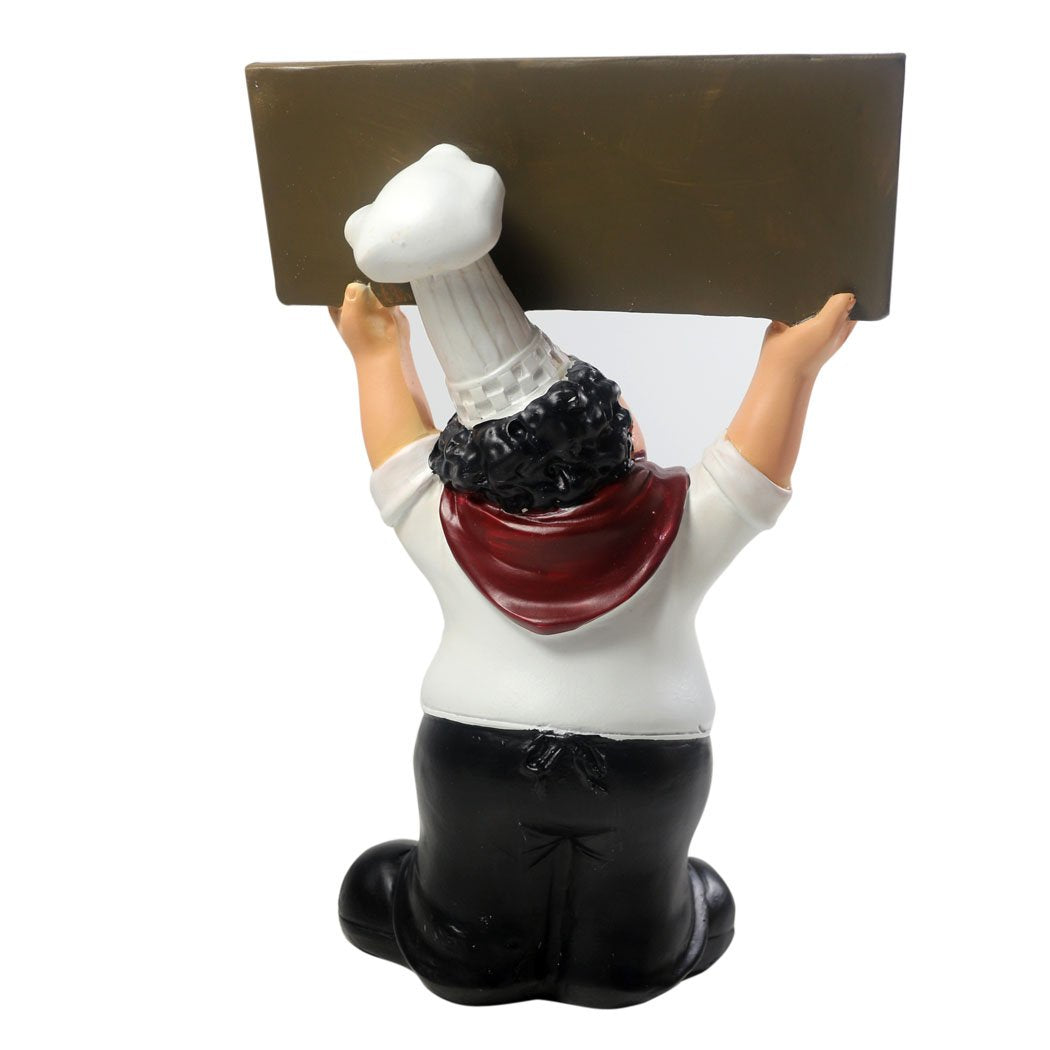 KiaoTime 15016C Italian Chef Figurines Kitchen Decor with Welcome Sign Board Plaque Home Kitchen Restaurant Decor 8"