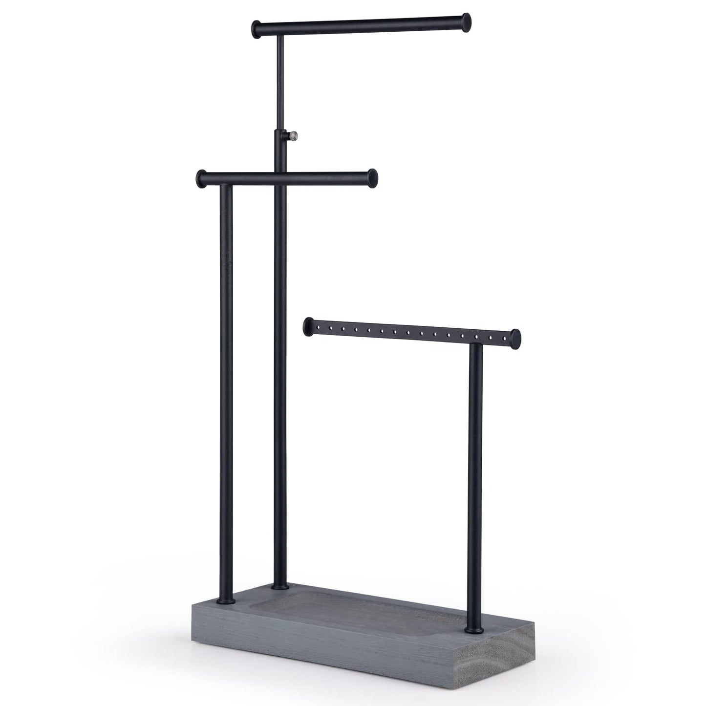SRIWATANA Jewelry Organizer Display Extra Tall Necklace Holder 3 Tier Jewelry Tree Stand, Gift Idea (Weathered Grey & Black)