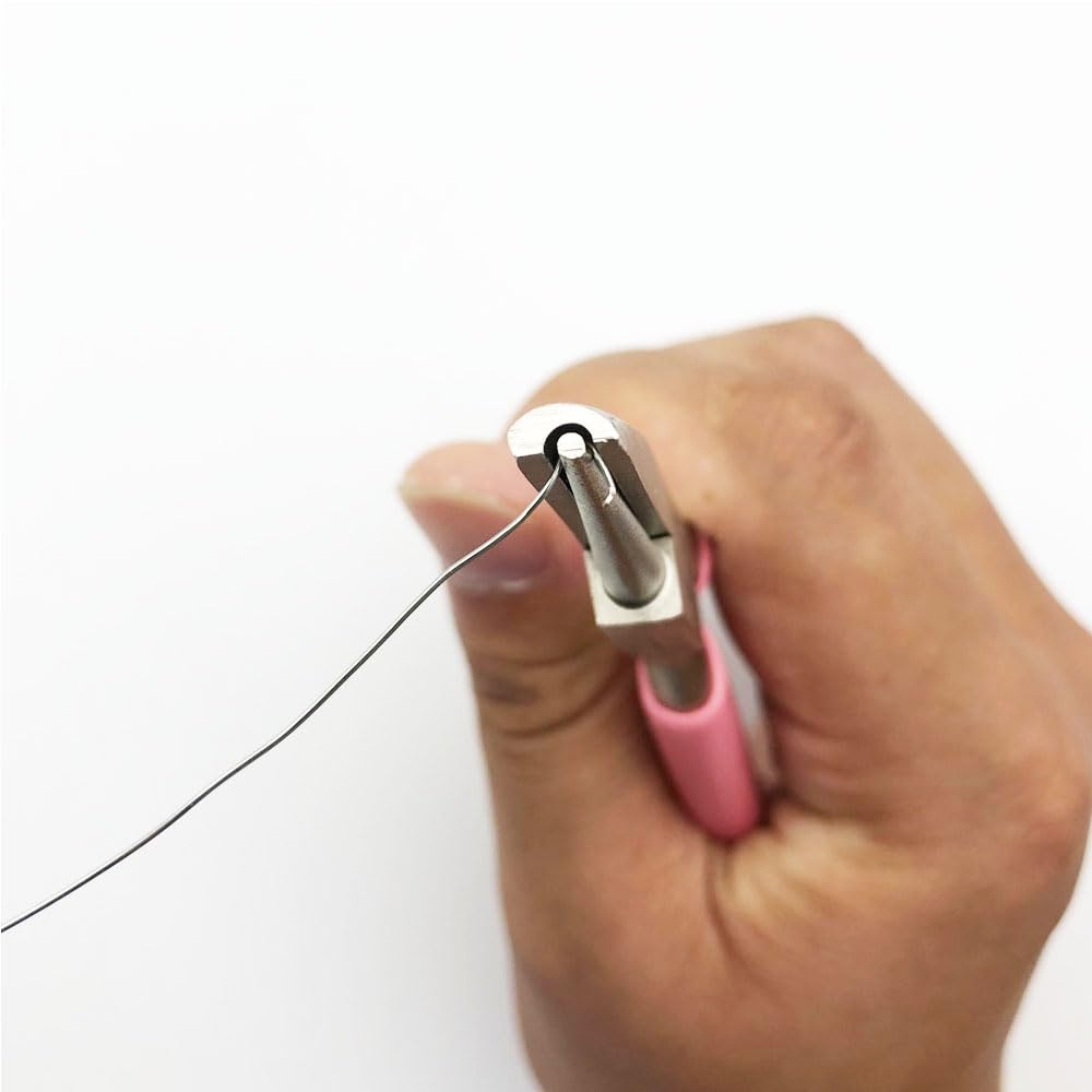 1PCS 5 Inches Pink Jewelry-making pliers Beadsmith Concave Round Nose Pliers – Wire Looping and Bending Tool – Jewelry-Making Instrument Metal ring-making tools