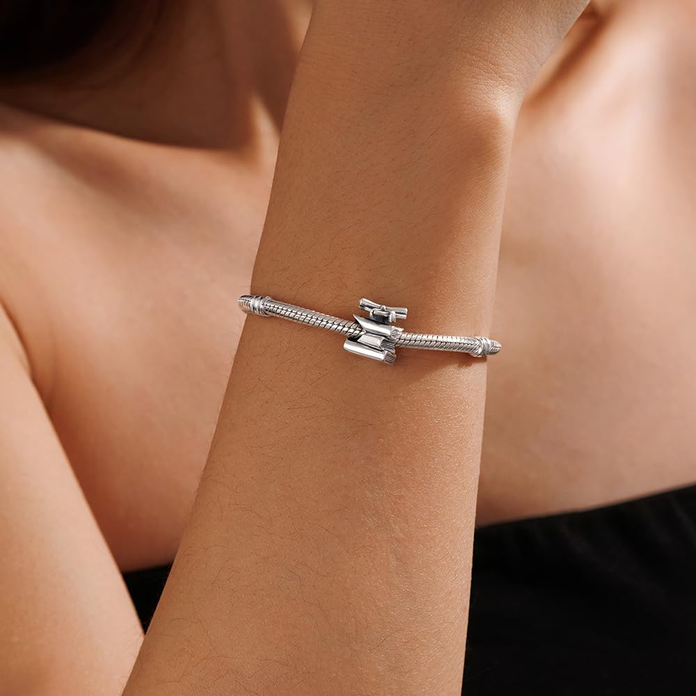 KEQ 2026 Graduation Cap Charms for Pandora Bracelets Necklace 925 Sterling Silver Bead for Daughter Granddaughter Graduation Pedant with 5A Cubic BBF Christmas Gift (Graduation Book)