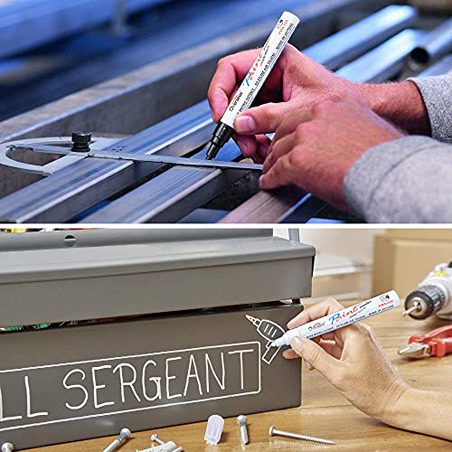 Mishiba Paint Markers Pens 5 Colors - Waterproof Oil Based Marker Pens, Medium Tip, Quick Dry and Permanent Paint Pens Works on Rock, Wood, Fabric, Plastic, Glass, Mugs, Stone Painting, Metal