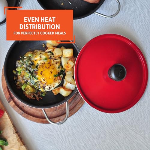 Imusa 6" Egg Pan Casserole with Lid and Bakelite Side Handle in Assorted Cookware, Colors may vary
