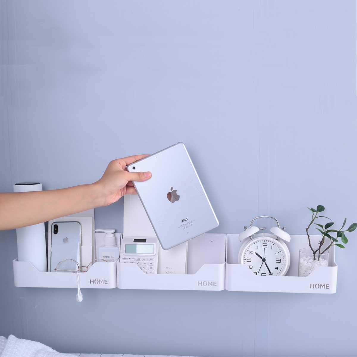 OKOMATCH Wall Mounted Plastic Shelf, White, 1 Shelf, Ideal for Bedroom, Dorm, Office, RV - Easy to Install, Organizes Small Items