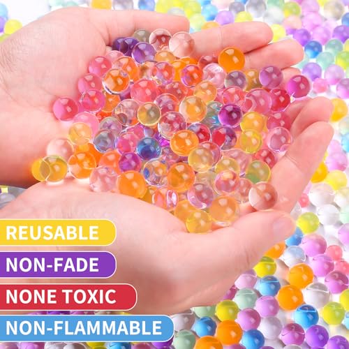 MadeTop 100,000 Pcs Rainbow Mix Jelly Water Gel Beads,Non Toxic Water Beads for Vase Filler,Plant,Floating Candles,Wedding and Home Decoration