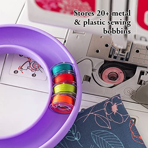 BobbinSaver Sewing Machine Bobbin Organizer - Holds 20+ Bobbins - Red