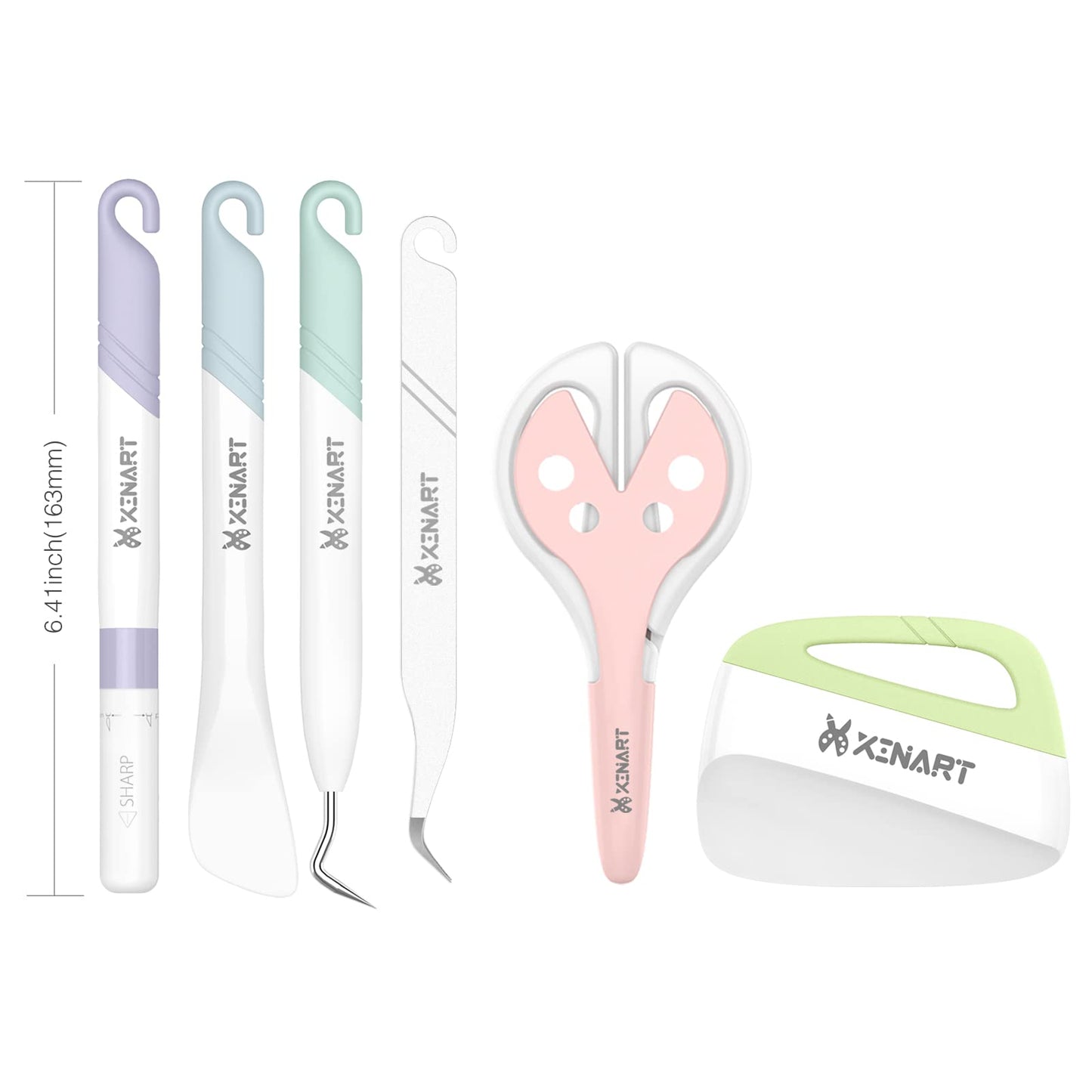 Xinart Weeding Tools Set for Vinyl Craft Knife/Weeder/Scraper/Spatula/Tweezers/Scissors Basic Weed Removal Tool Kit Weeding Cardstock