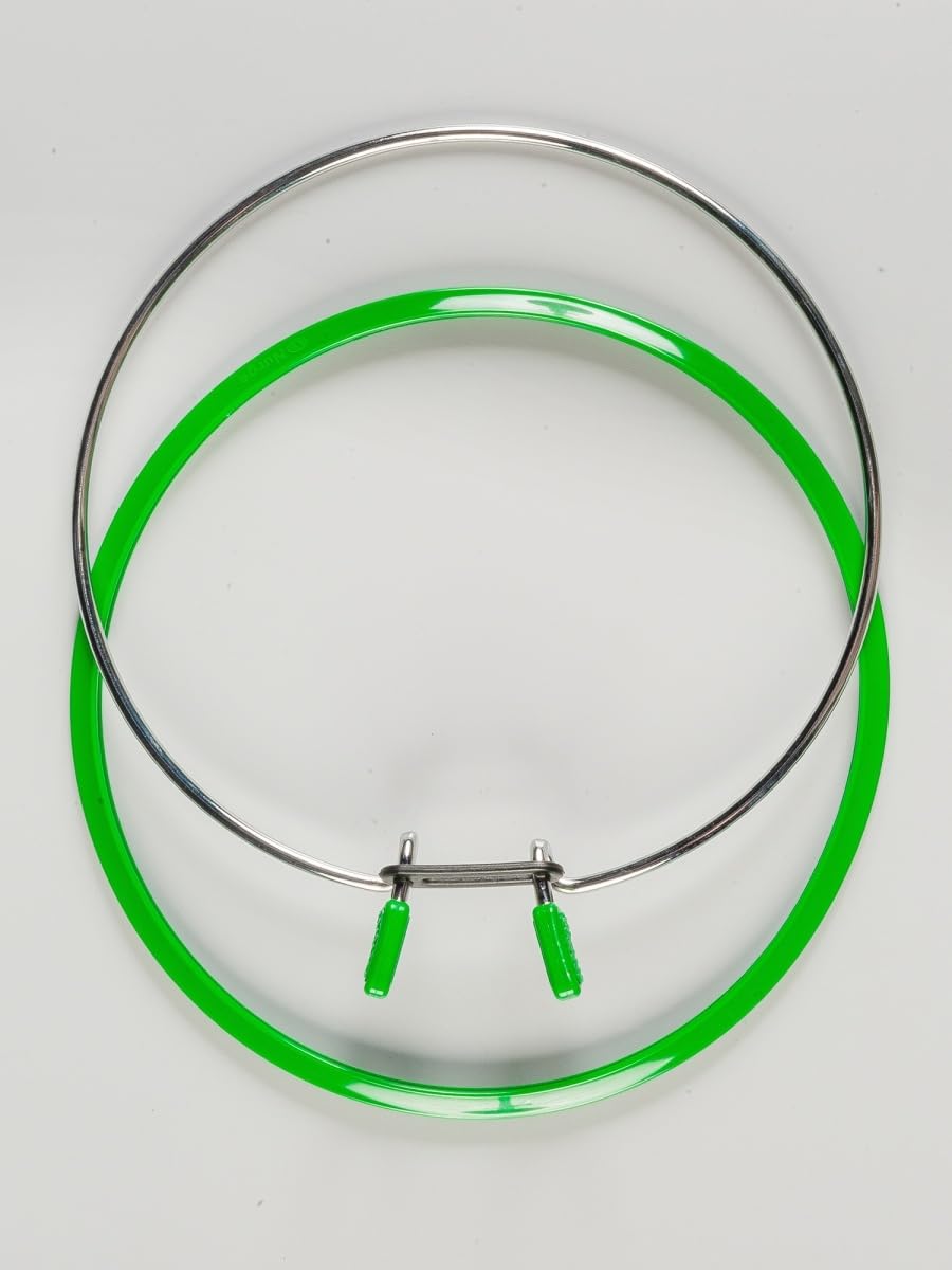 Premium Quality, Metal Spring Tension Embroidery Hoops, Cross Stich Hoop, Darning Hoops, Embroidery Tension Shed (Green, Siz Mix)