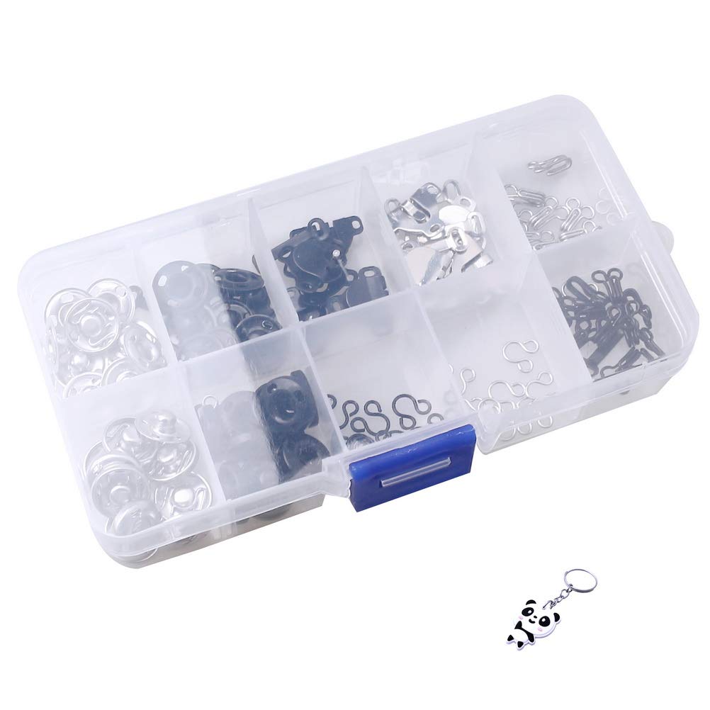 FASHIONTOAD 50 Pairs 3 Styles Skirt Hooks and Eyes Sewing Hook, Sewing Snaps Clothing Fixing Tools with Metal Snaps Buttons Fasteners Press Studs for Trousers Skirt Dress Sewing and Crafting