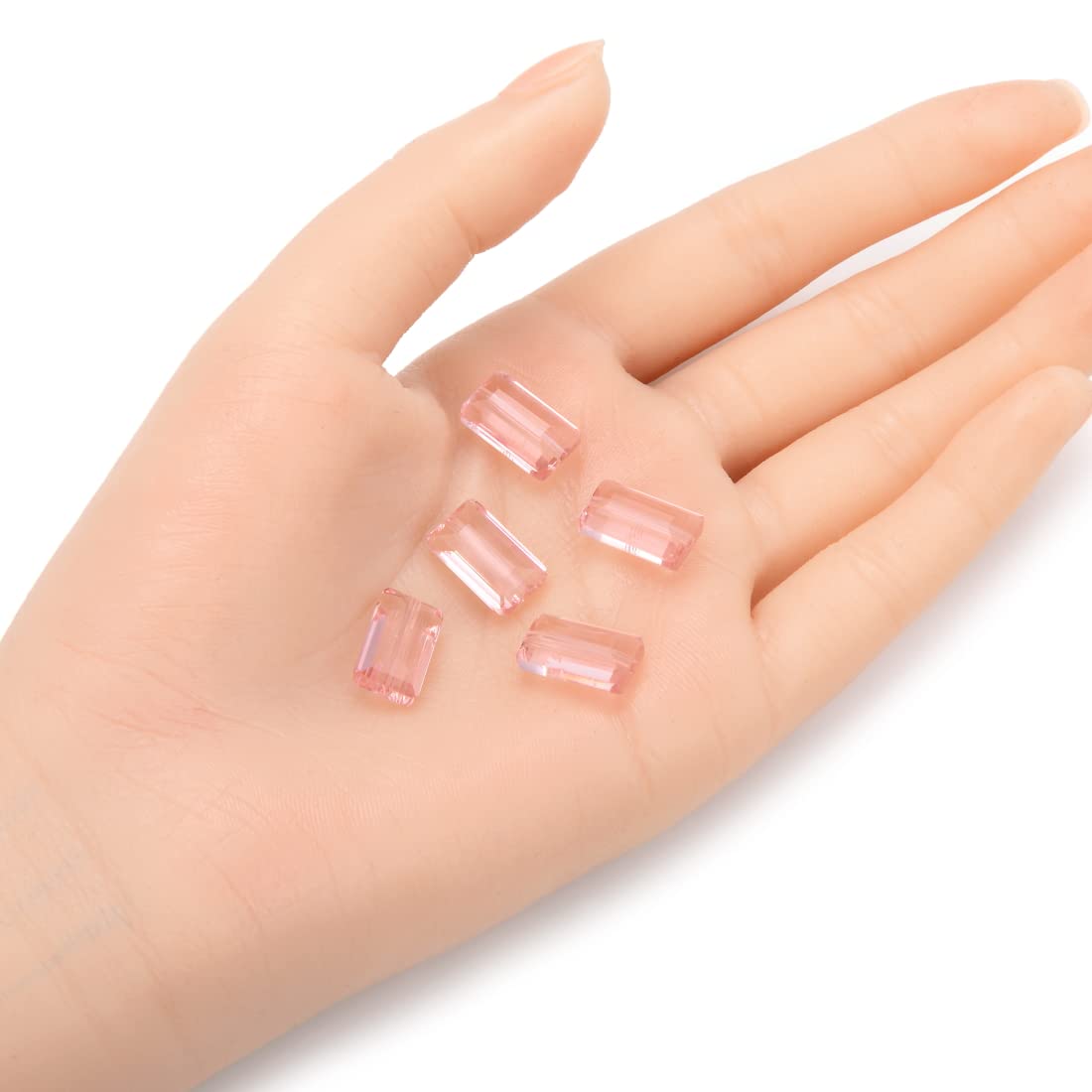 25pcs Adabele Austrian 14mm Faceted Loose Rectangle Crystal Beads Light Padparadscha Pink Compatible with Swarovski Crystals Preciosa 5055 SSRT1430