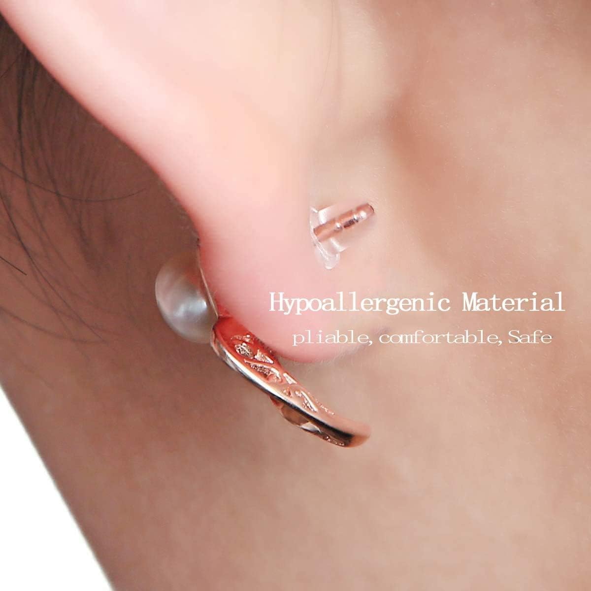 Earring Backings, Rubber Earring Backs for Stud Earrings for Women, Backs for Fish Hook Earrings (100 Pieces)