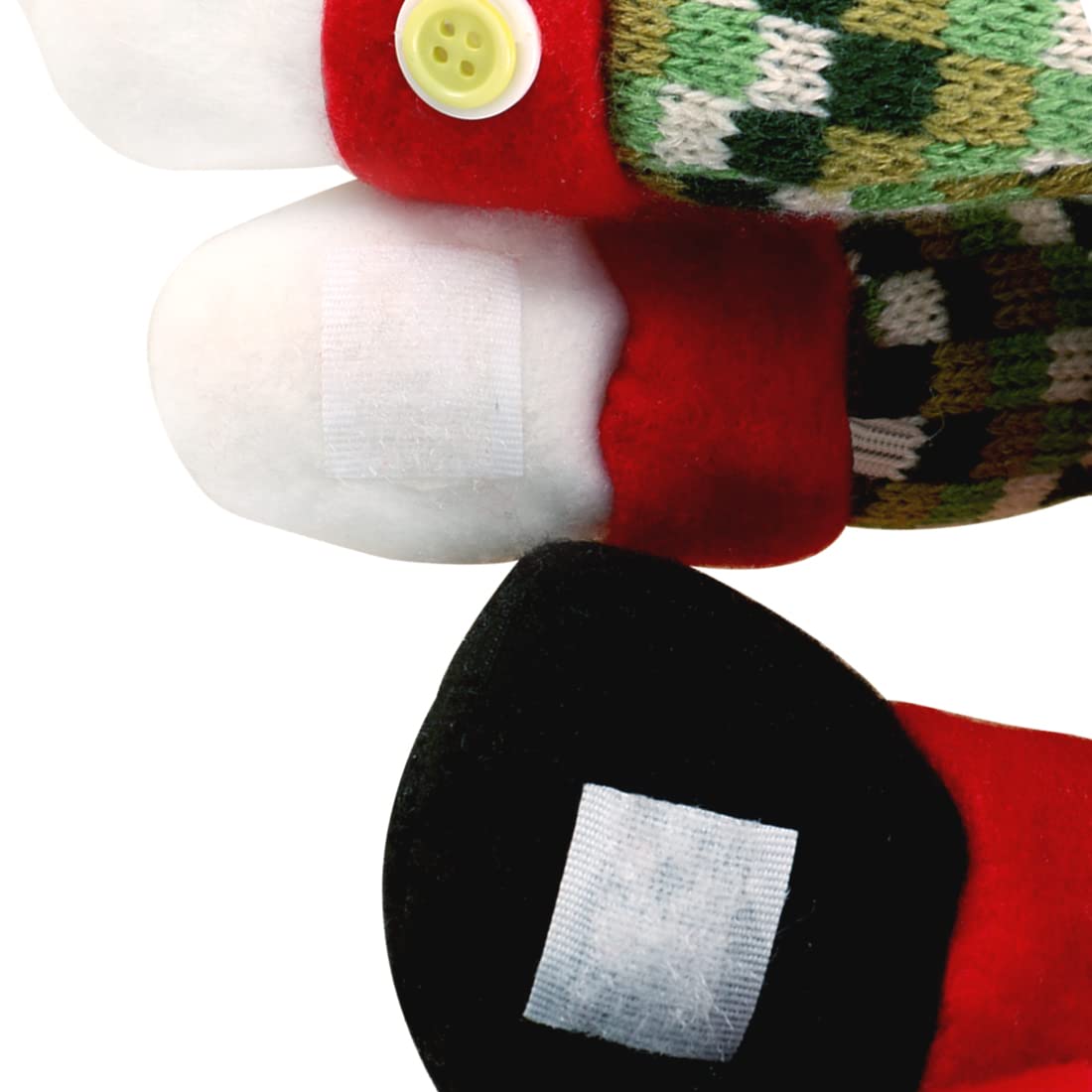 Christmas Tree Topper Snowman,Unique Holiday Xmas Decorations Funny Home Decor,Also Be Used As Curtain Tie and Hugger Wine Bottle,Red White Green