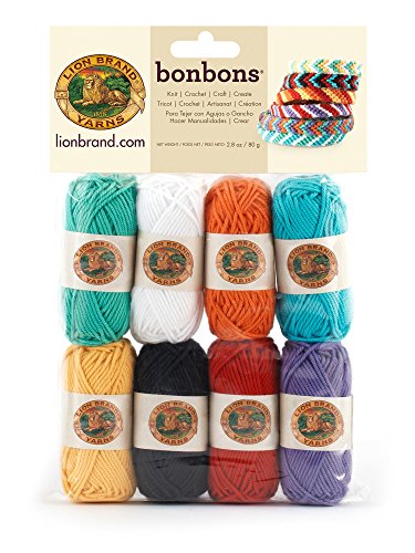 Lion Brand Yarn Bonbons Yarn, Beach, 8 x 28 yd/26 m