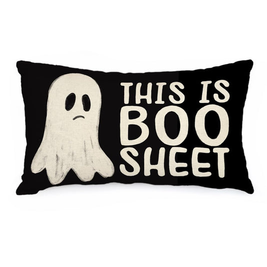 AACORS Halloween Pillow Cover 12X20 Inch Ghost Funny Halloween Saying Decoration Holiday Farmhouse Pillow Case Decor for Home Sofa Couch Indoor Outdoor AA188-12
