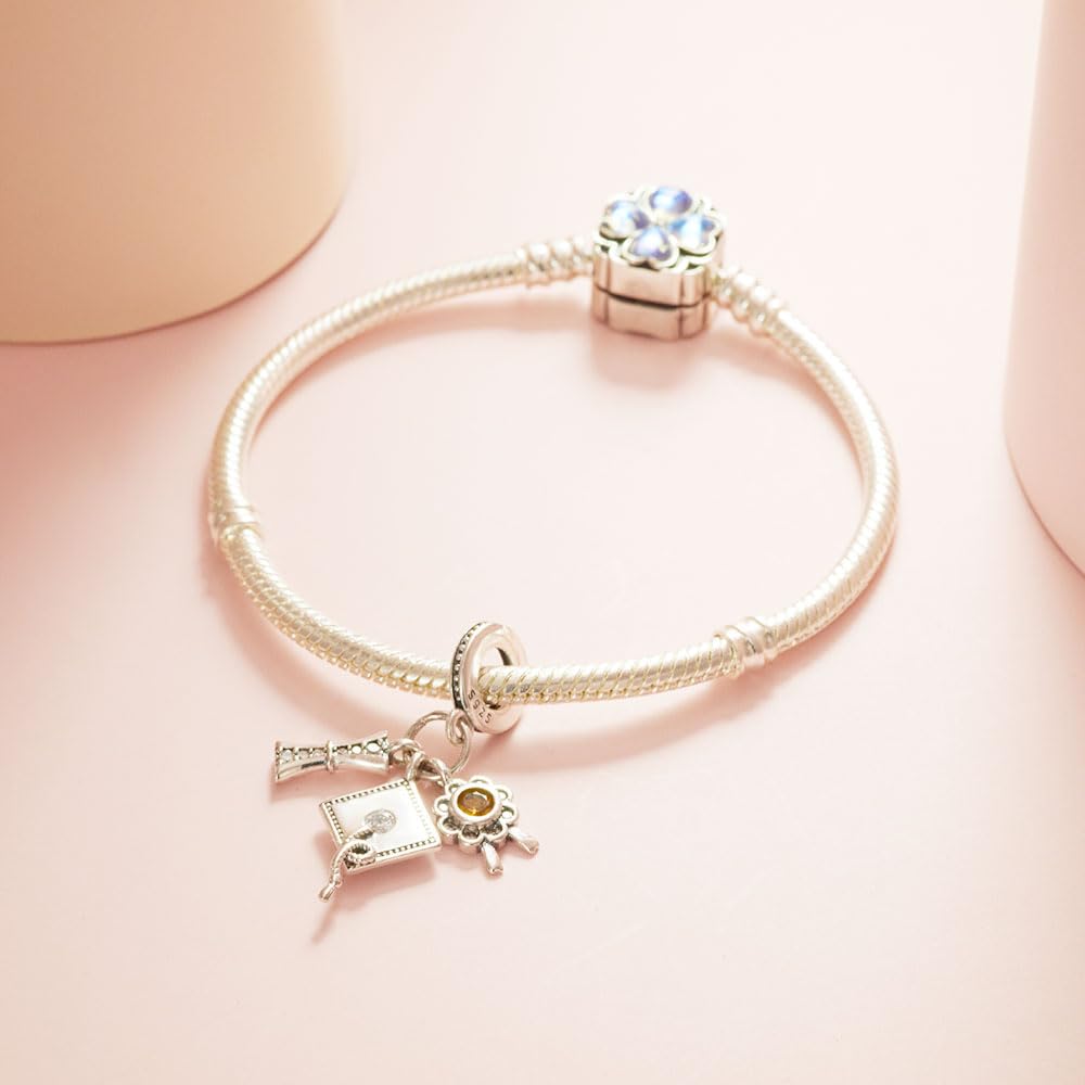 KEQ 2026 Graduation Cap Charms for Pandora Bracelets Necklace 925 Sterling Silver Bead for Daughter Granddaughter Graduation Pedant with 5A Cubic BBF Christmas Gift (Graduation)