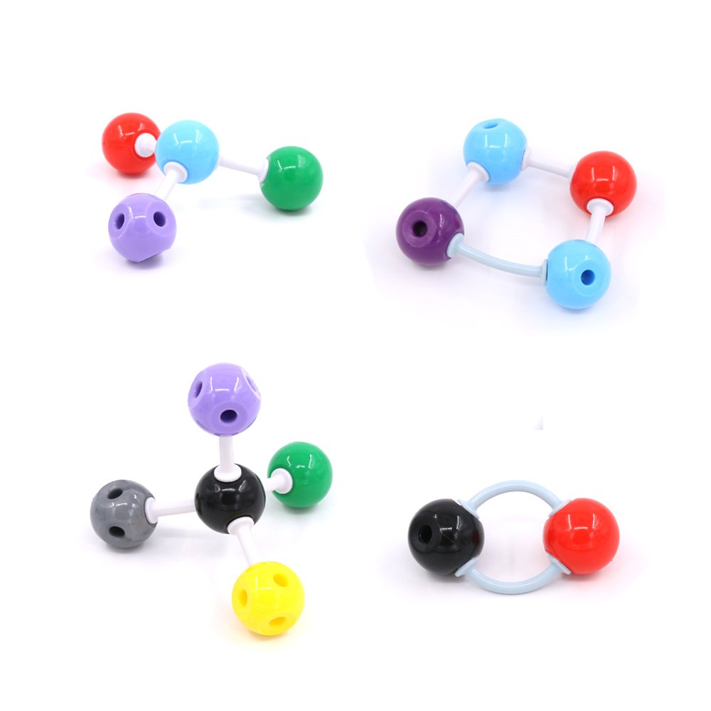 Swpeet 178 Pcs Molecular Model Kit for Inorganic & Organic Molecular Model Teacher and 16 Years and Over Teenages Kit - 69 Atoms & 30 Orbitals & 78 Links & 1 Short Link Remover Tool - Science Toys