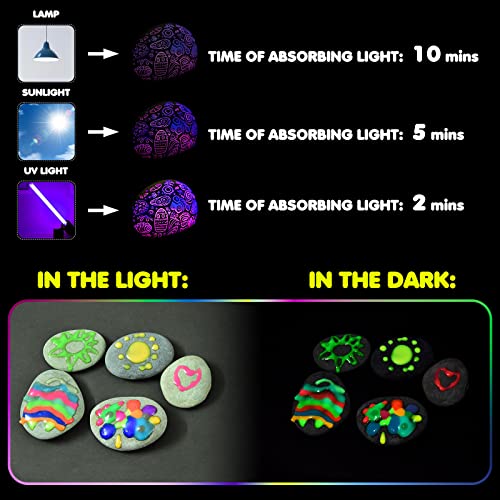 Roizefar Fabric Paint, 10 Colors Glow in the Dark Paint, 3D Permanent Acrylic Textile Paint (20 ml/0.68 oz), Neon Craft Painting Fabric Paint for Clothes, Canvas, T-Shirt, Ideal for Art Supplies and