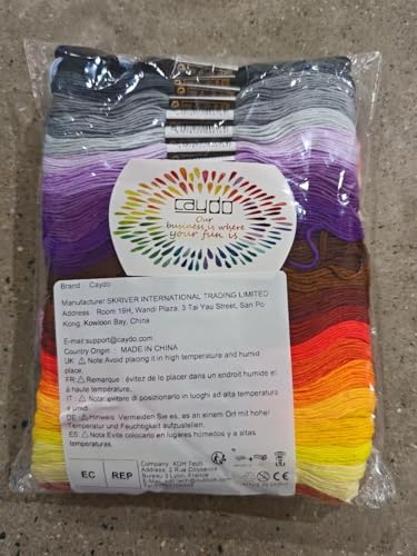 Caydo Embroidery Kit with Water Soluble Embroidery Stabilizer Including 2Pcs Embroidery Hoops, 100 Color Threads, Embroidery Fabric, and Cross Stitch Tool Embroidery Starter Kits for Adults Beginners