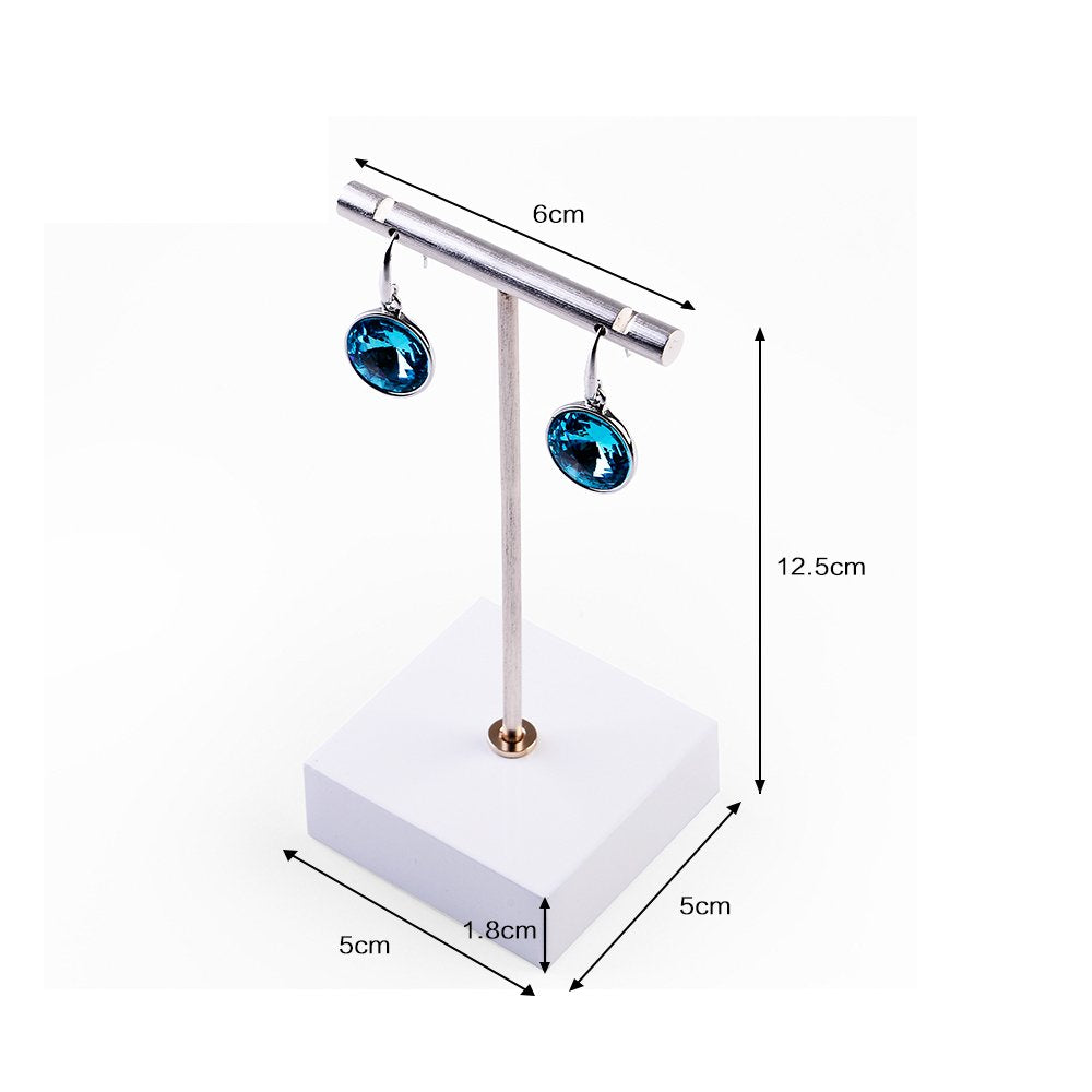Oirlv T-Bar Jewelry Display Stand Earring Holder (White)