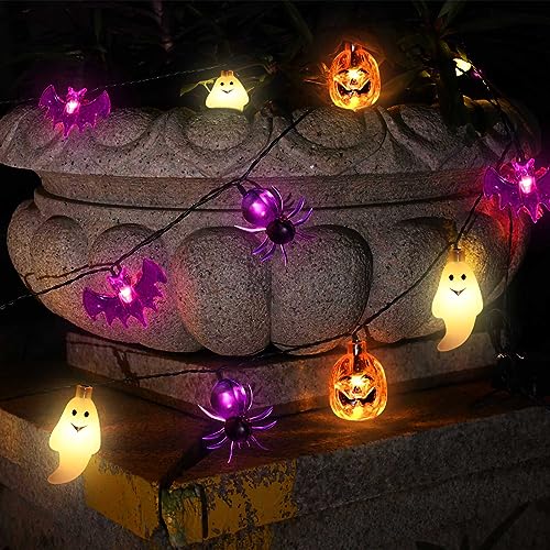 Dontsri Solar Powered Halloween Lights, 40 LED, 8 Modes, Waterproof, Auto On/Off, Outdoor Use