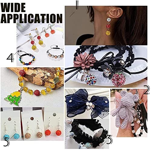 PH PandaHall 10mm Crystal Beads Rhinestones Beads 100pcs Pave Disco Ball Beads Mixed Color Polymer Clay Diamond Round Beads for Summer Bling Pen Bracelet Necklace Earring Jewelry Making Christmas