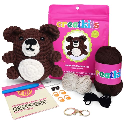 Easy Crochet Kit for Beginners Animals - Learn to Crochet Kits for Beginners - Bear Crochet Box
