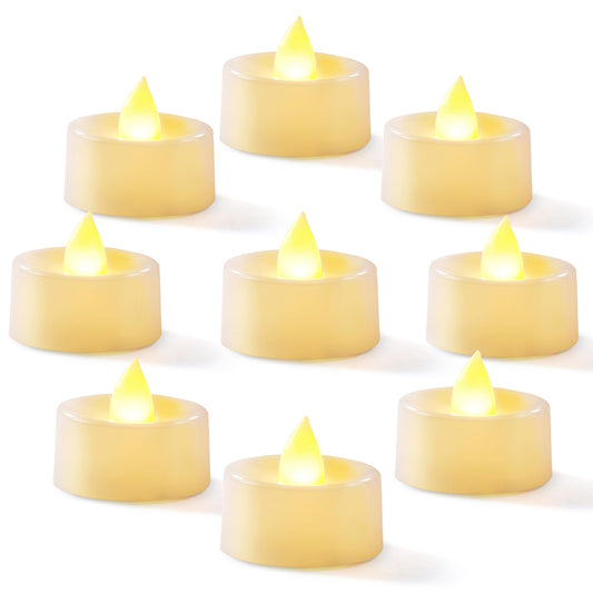 Homemory 24-Pack Flameless LED Tea Lights Candles Battery Operated, 200+Hour Fake Electric Candles TeaLights for Votive, Halloween, Ofrenda, Diya, Wedding Centerpiece Table Decor, Funeral, Christmas