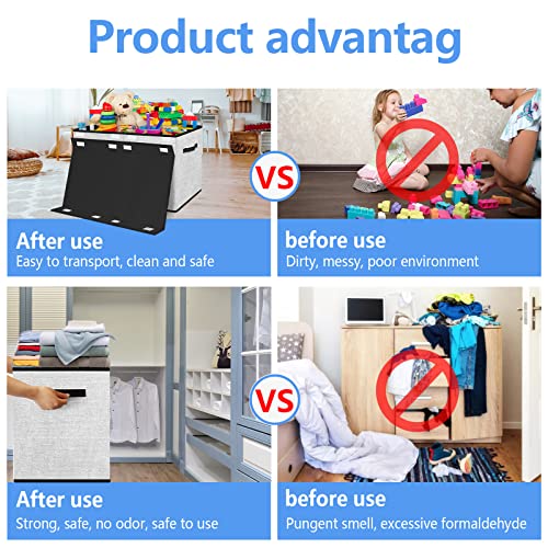 homyfort Large Toy Box Storage Chest for Girls Kids,Collapsible Toy Bin Organizer Basket with Lids for Blanket,Toys,Toddler,Nursery,Playroom (White)