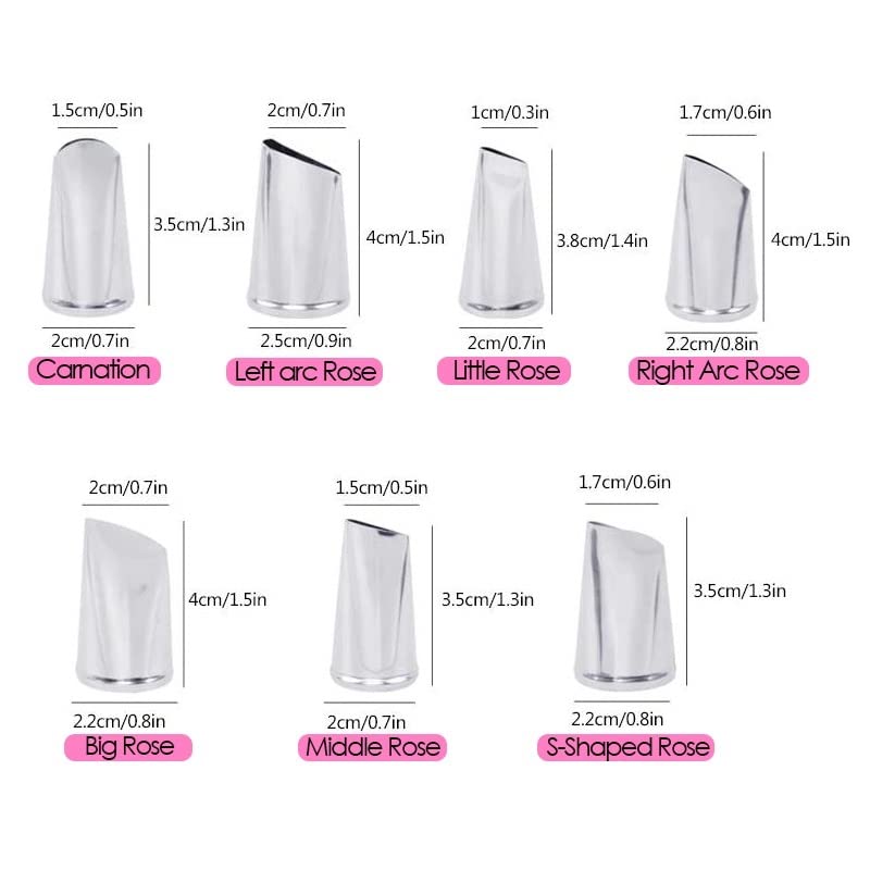 Hendiy 7pcs/set Cake Decorating Tips Set Cream Icing Piping Rose Nozzle Pastry Fondant Decorating Tools