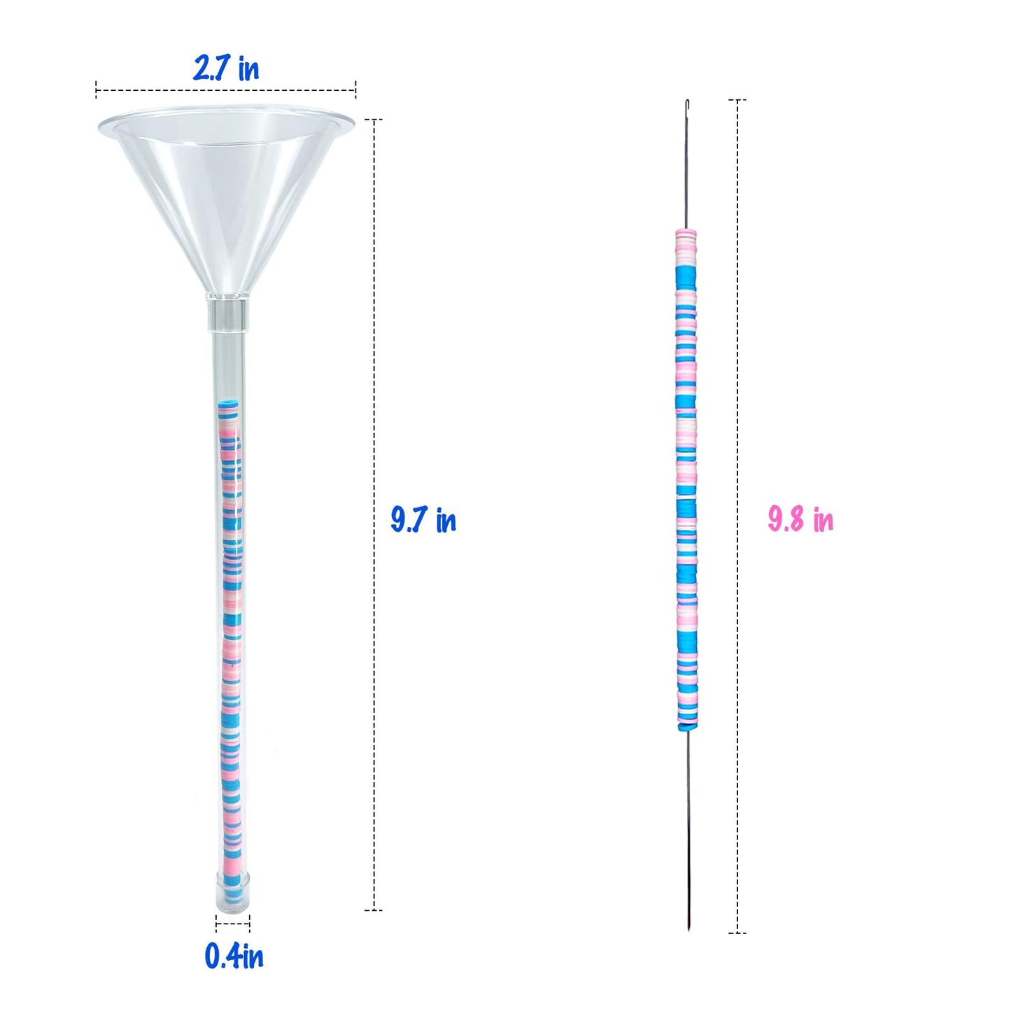 Beading Funnel - Bead Making Kit with 2 PCS Tools, Needles for Jewelry Making, Bracelets, Necklaces
