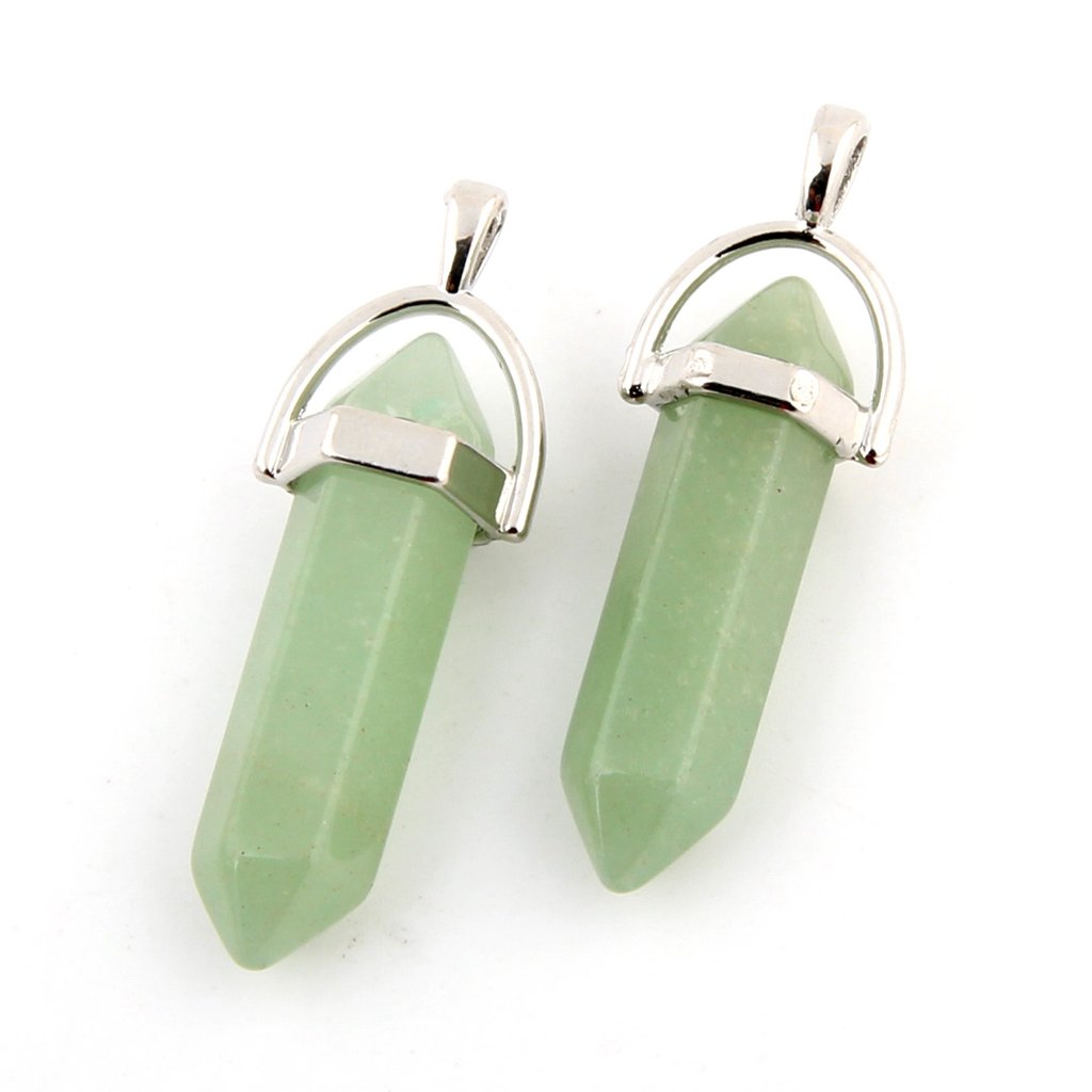 Mutilcolor 50pcs Gemstone Bullet Meditation Healing Pointed Chakra Crystal Stone Random Color Pendants for Necklace Jewelry Making