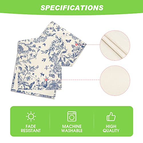 Artoid Mode Monochrome Sketch Birds and Flowers Summer Table Runner, Seasonal Spring Fall Kitchen Dining Table Decoration for Home Party Decor 13x72 Inch