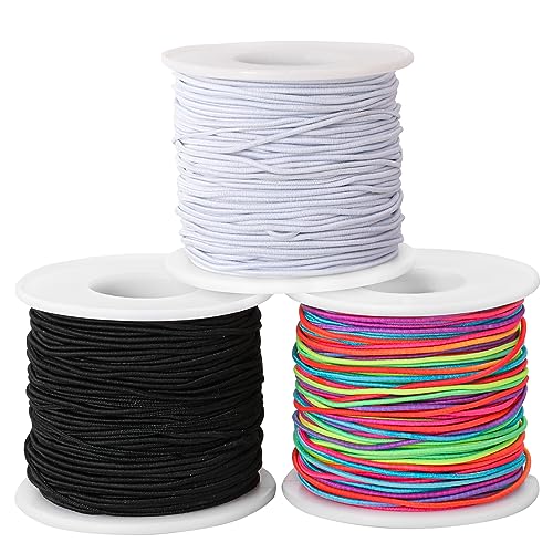 EWPJDK 1mm Elastic String Stretchy String for Bracelet Making Rainbow Bracelet String Elastic Cord for Jewelry Making, Bracelets, Necklace, Beading and Crafts