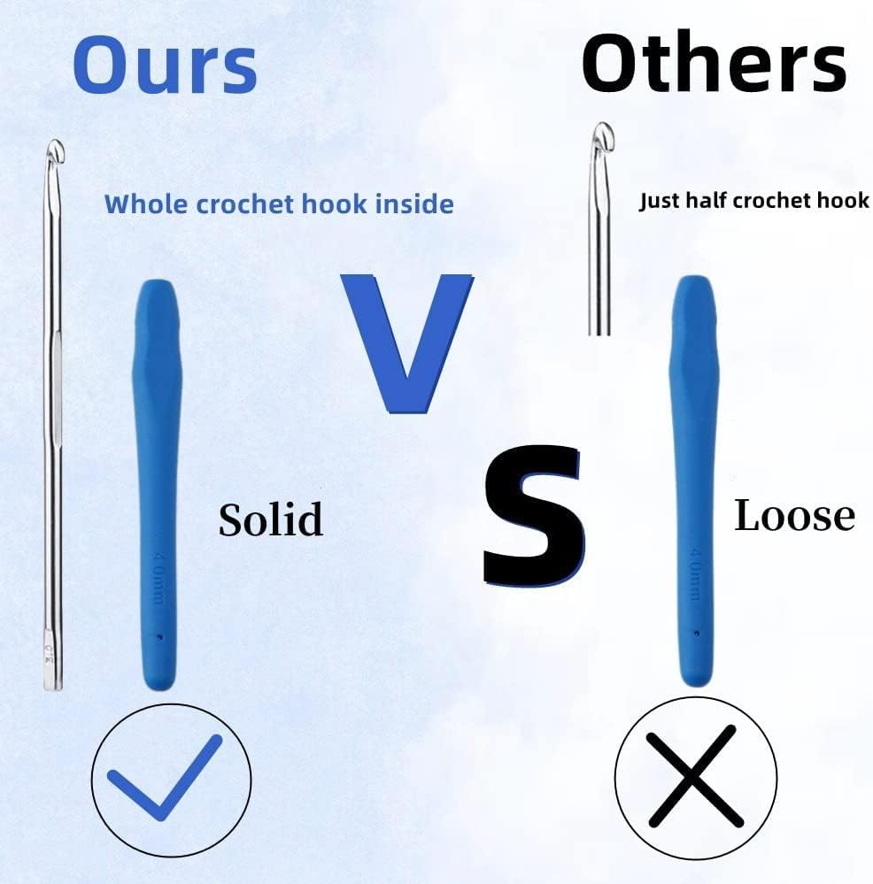 Crochet Hook Set,14 Sizes Crochet Hooks Ergonomic Soft Grip,Crochet Hooks for Arthritic Hands with Case,Crochet Needles(Size B-Size N)