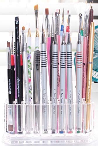 byAlegory Acrylic Makeup Finger Nail Art Tool Organizer 26 Spaces For Storing Beauty Nail Art Kit Tools - Clear