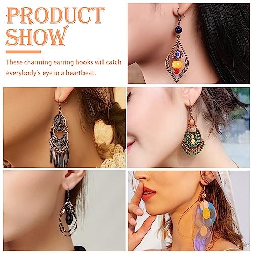 TOAOB 150pcs Hypoallergenic Earring Hooks Mixed Colors Ear Wire Hooks Earring Making Kit with 1000pcs Open Jump Rings 200pcs Earring Backs for Jewelry Making Findings