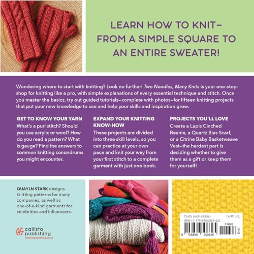 Two Needles, Many Knits: The New Knitter's Guide with Easy Patterns