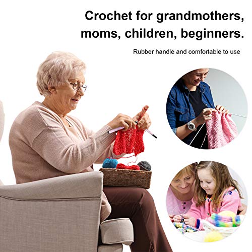 9Pcs Crochet Hook Set 2.0mm - 6.0mm Knitting & Crochet Supplies with Ergonomic Handle Crochet Hooks Kit for Arthritic Hands Sweater Sewing Thread Black Handle Craft Accessories Knitting Tools
