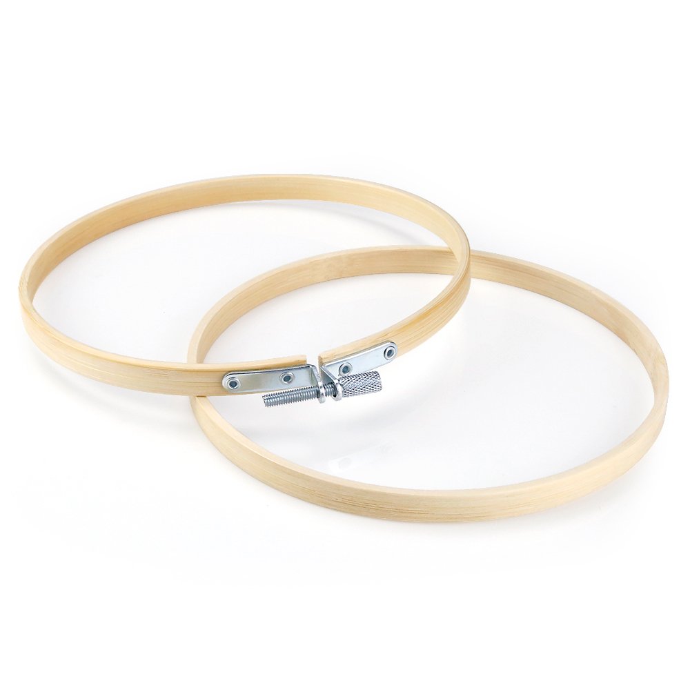 6 Pieces 6 inch/ 15cm Round Embroidery Hoops Bamboo Circle Cross Stitch Hoop Rings for Craft Sewing