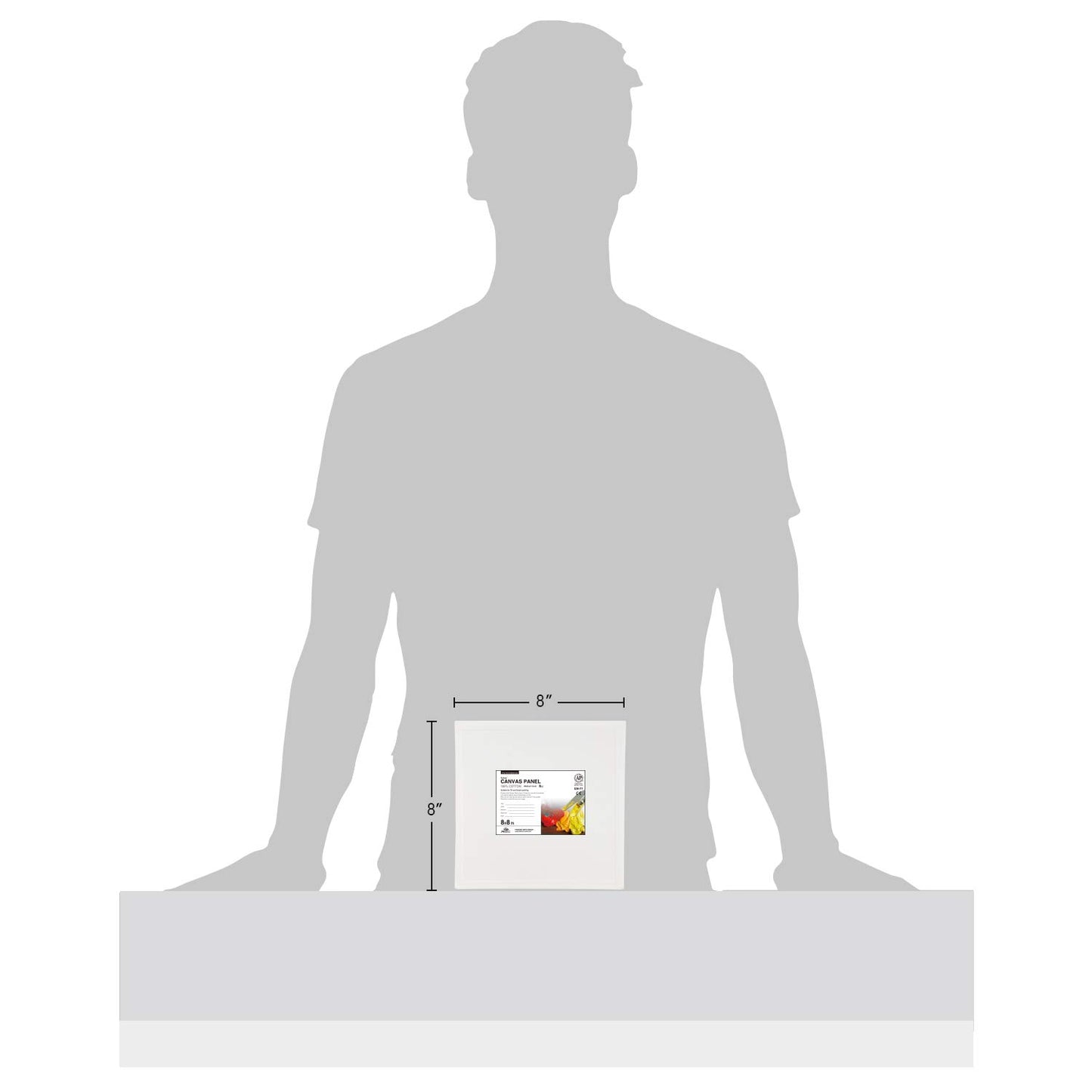 Painting Canvas Panels 8x8 Inch, 12 Value Pack - 8 Oz Triple Primed 100% Cotton Acid Free Square Canvas Boards for Painting, White Blank Flat Canvas Boards for Acrylic, Oil Paints