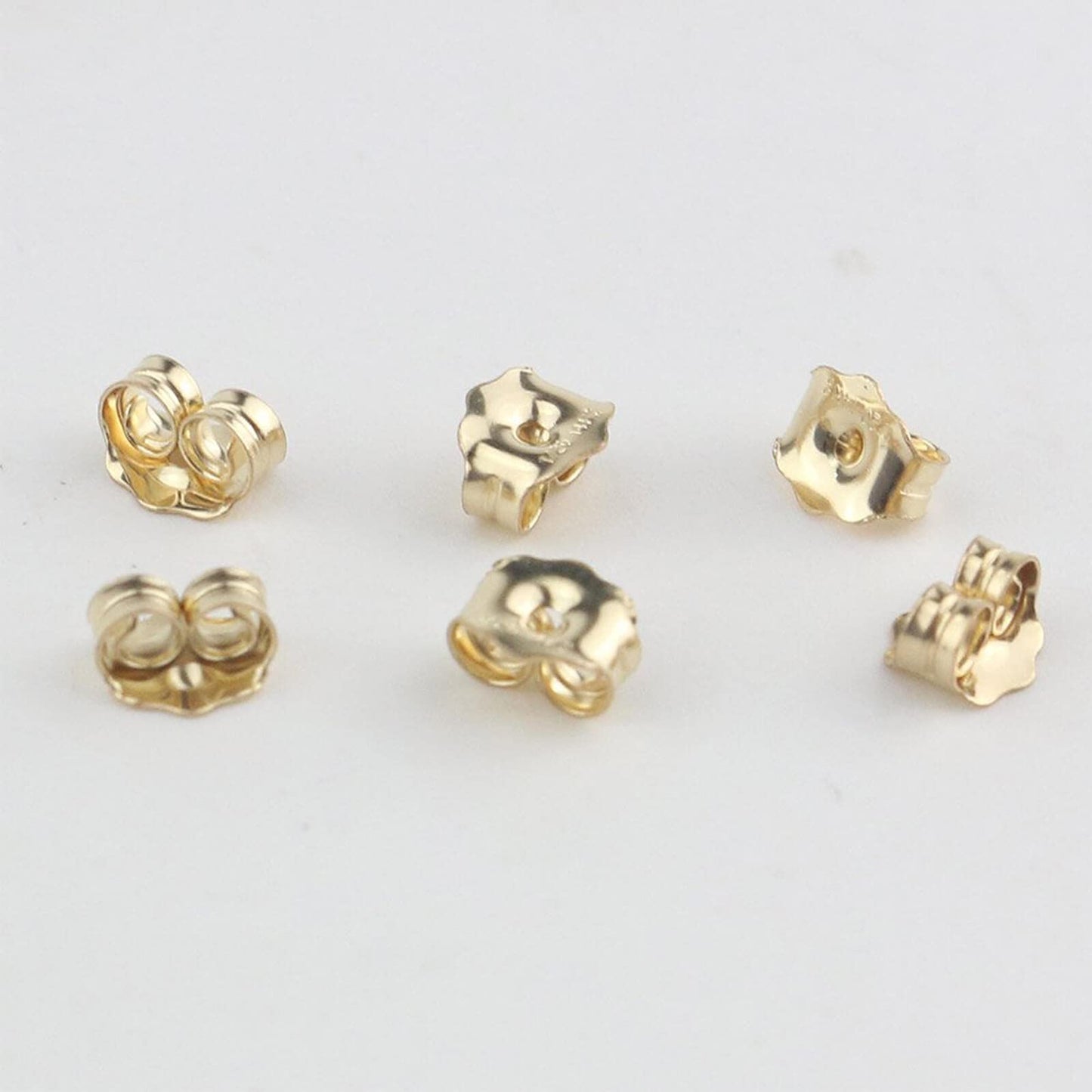 Orgrimmar 14K Gold Earring Backs Yellow Ear Locking for Stud Ear Rings (6 Pairs)