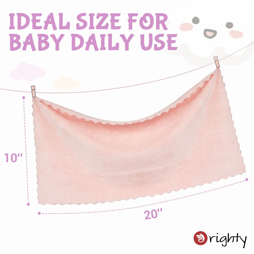 Cloths, Super Soft & Highly Absorbent Coral Fleece, 20 x 10 Inch Gentle & Large Burp Rugs for Baby Sensitive Skin - Burping Cloths for Newborn Essential, 8 Pack