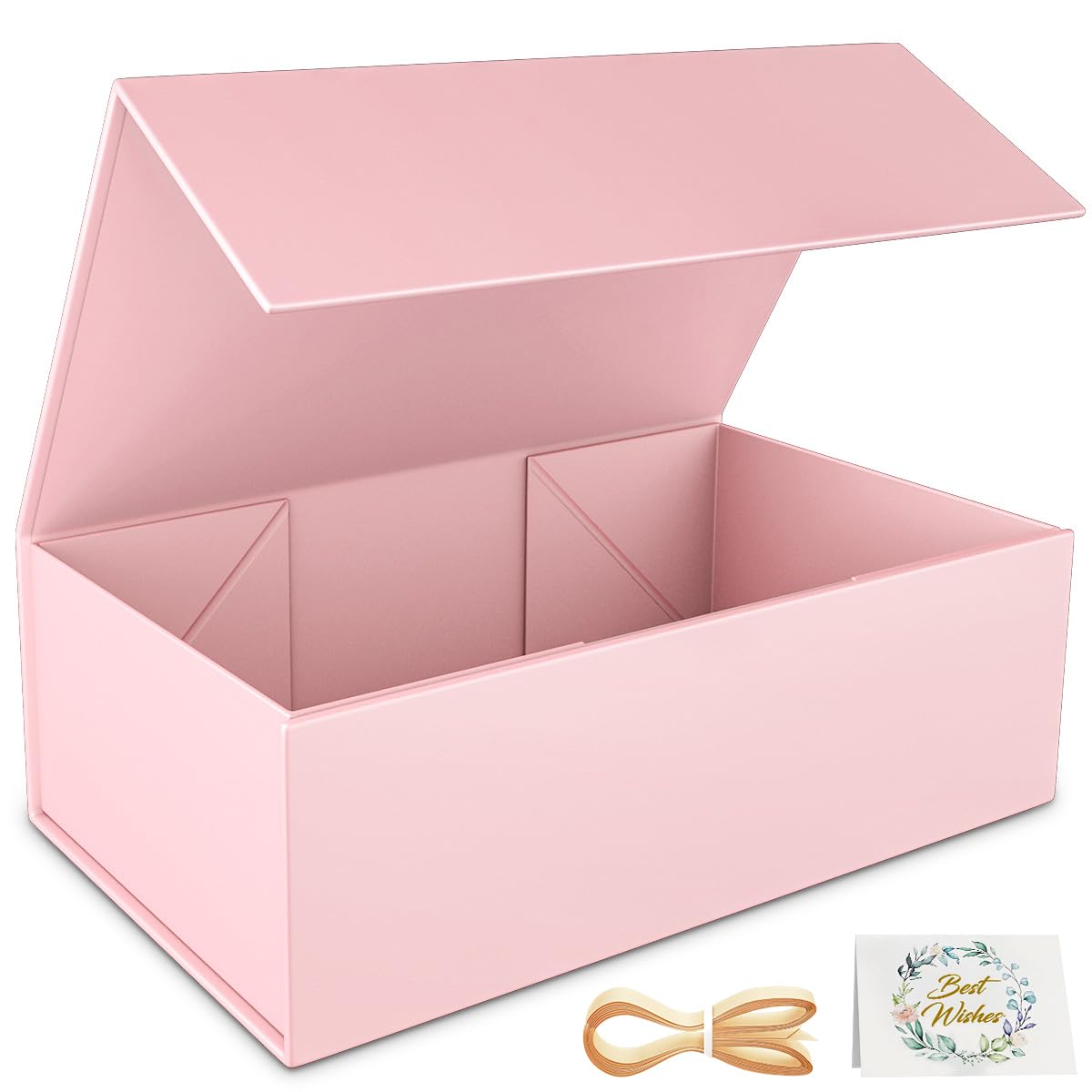 Pink Gift Box, 9.5x6x3'' Gift box for Presents with Lids Magnetic Closure Rectangle Collapsible for Bridesmaid Proposal Box, Wedding, Christmas, Halloween, Birthday Gift Packging