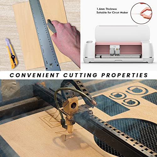 PlankKers Basswood Sheets 12"x8"x1/16 (6 Pack)- Thin Balsa Wood Sheets for Craft, Laser, Wood Burning, DIY Projects- Unfinished Plywood Sheets with Smooth Surfaces Can Be Cut and Painted to Any Shape