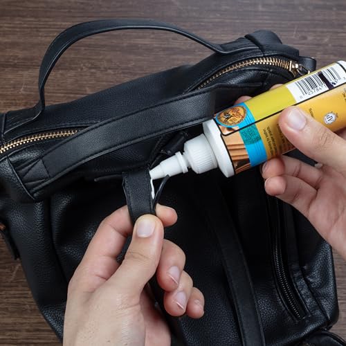 Fiebing's Leathercraft Cement - 4 oz Leather Glue Adhesive - Quick Drying, High Strength, Flexible, Permanent Bonding Leather Repair for Jackets, Shoes, Furniture, Purse - Non-Toxic & Non-Flammable