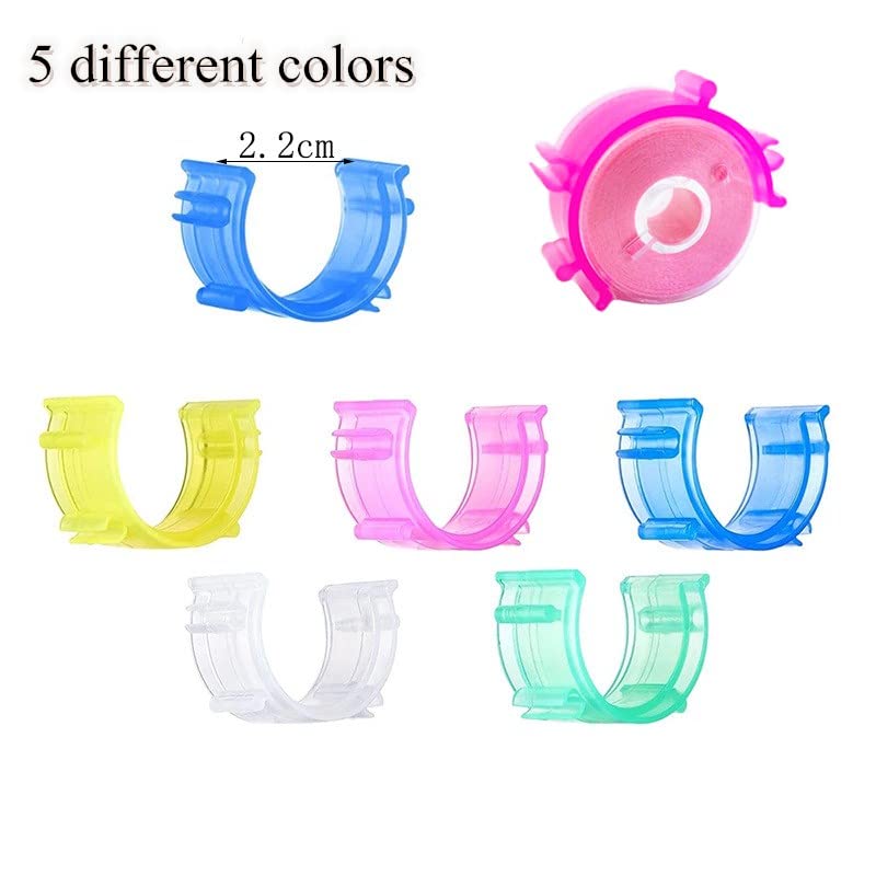 Fbshicung 100 Pcs Sewing Bobbin Clips,Plastic Bobbins Small Clip Accessory Thread Clips Holder Sewing Tool(5 Colors)