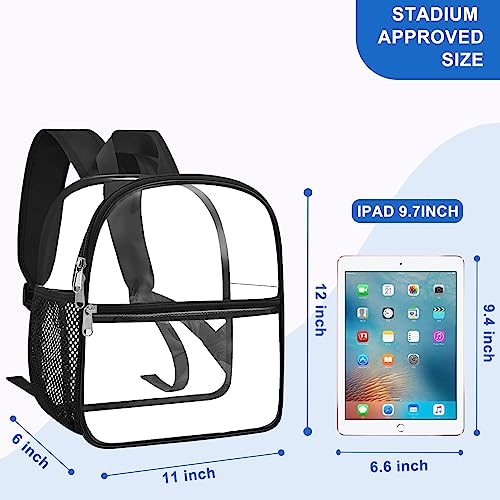 Oraben Clear Stadium Backpack 12x6x12 Small Clear Bag Stadium Approved Great for Games Sport Events Festival Concerts Women Men Unisex(Black)
