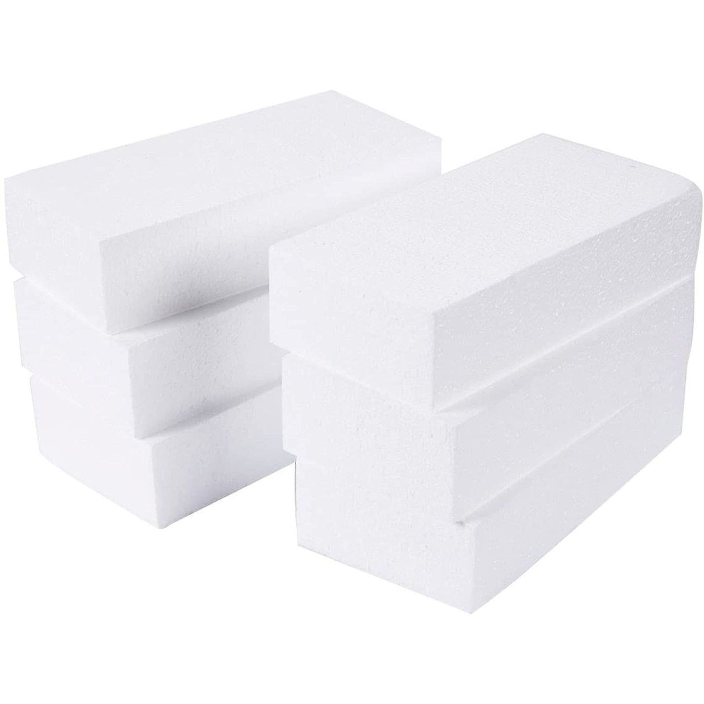 Juvale 6 Pack Foam Blocks for Crafts - Polystyrene Brick Rectangles for Art Sculpting, Flower Arrangements, DIY, Packing (8 x 4 x 2 in)