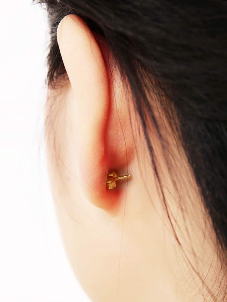 ERT 14K Gold Earring Backs - 6 Piece Replacement Yellow Gold Ear Locking for Stud Ear Rings 3 Pairs